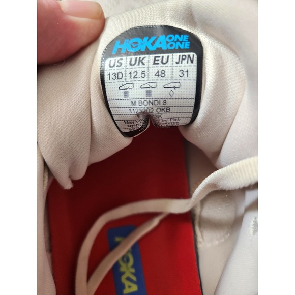 Hoka Bondi 8 Men's Running Shoes Light Beige Cream Size 13D - Picture 4 of 9